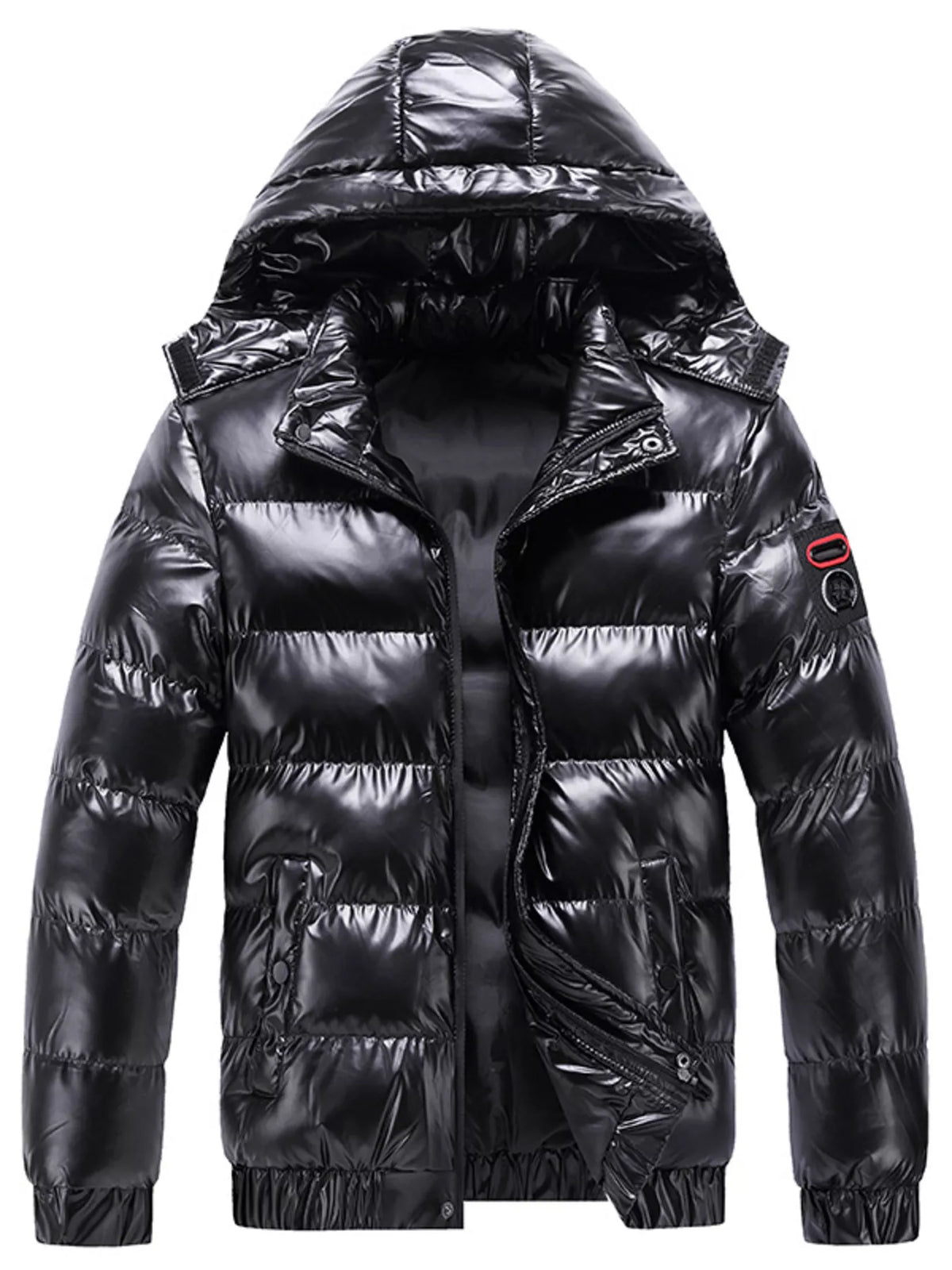 Men's Plus Size Zip Up Hooded Puffer Jacket - Lilixa.store