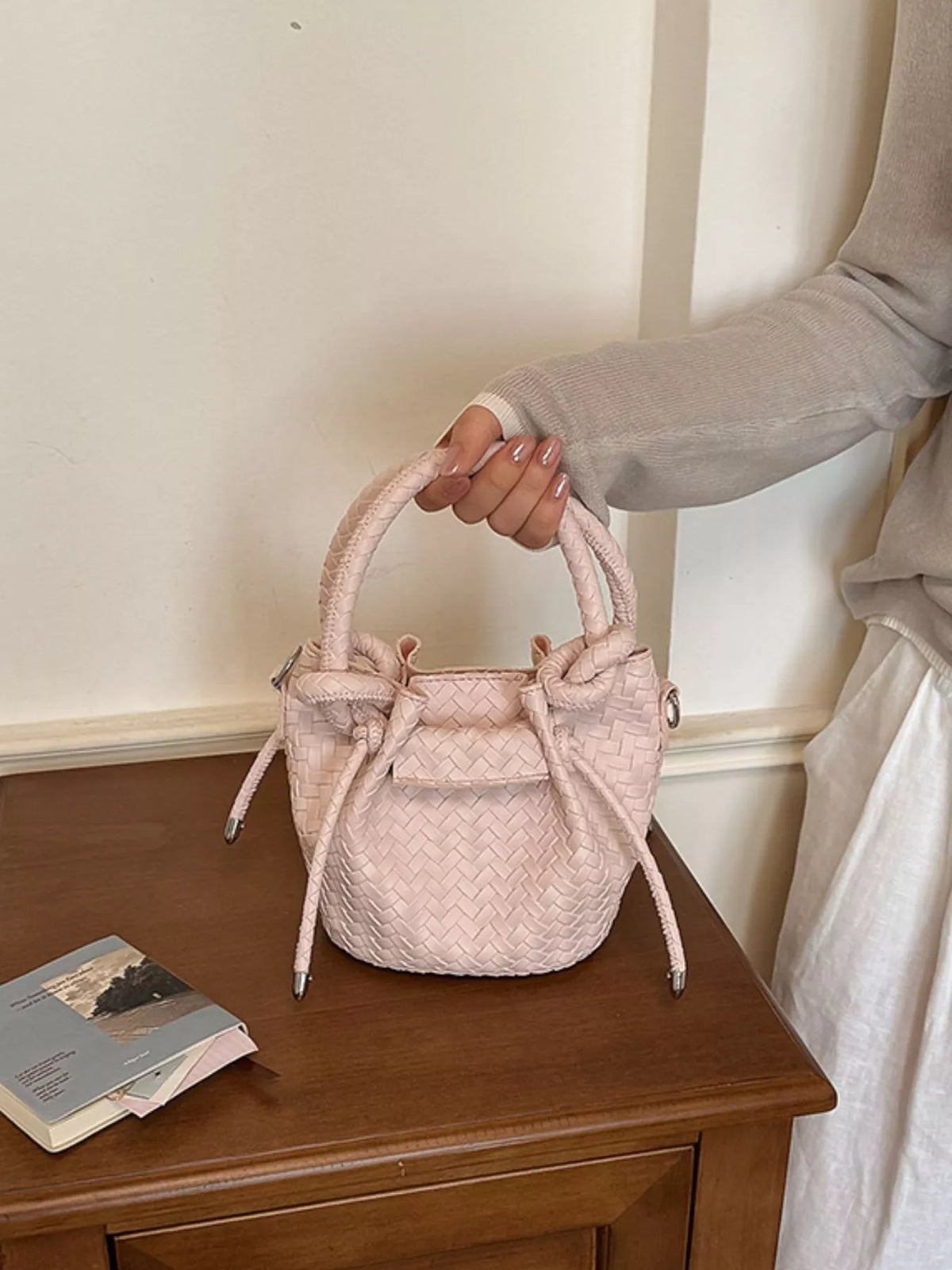 Woven Bucket Crossbody Bag