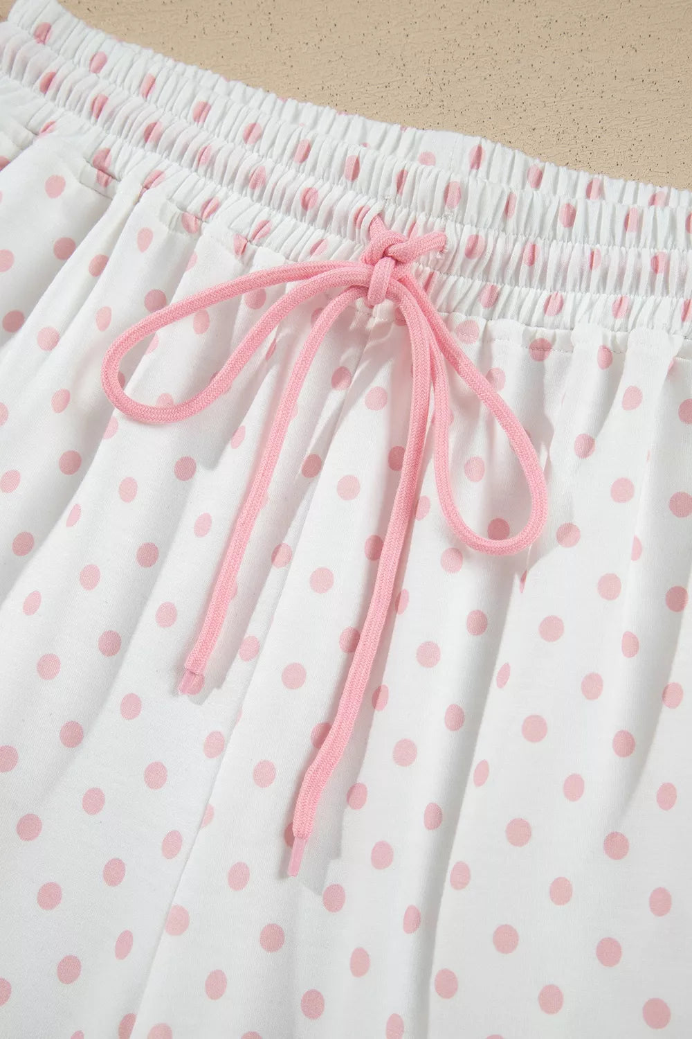 Polka Dot Cropped Sweatshirt and Wide-Leg Pants Set - Lilixa.store