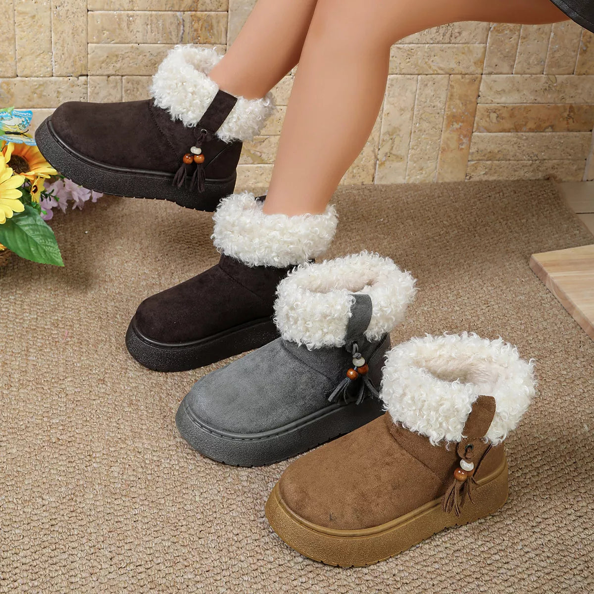 Round Toe Platform Boots