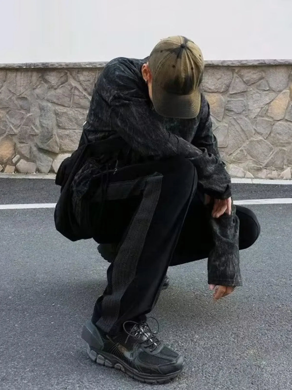 Men's Wide Leg Pants in Black, view 2