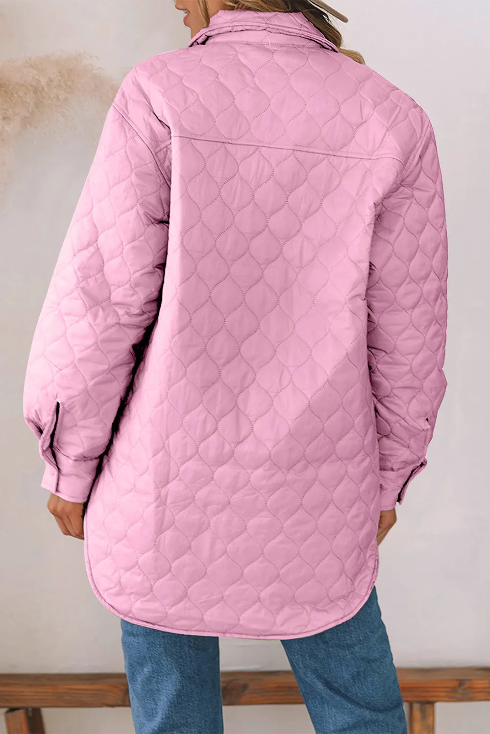 Snap Down Collared Winter Coat - Lilixa.store