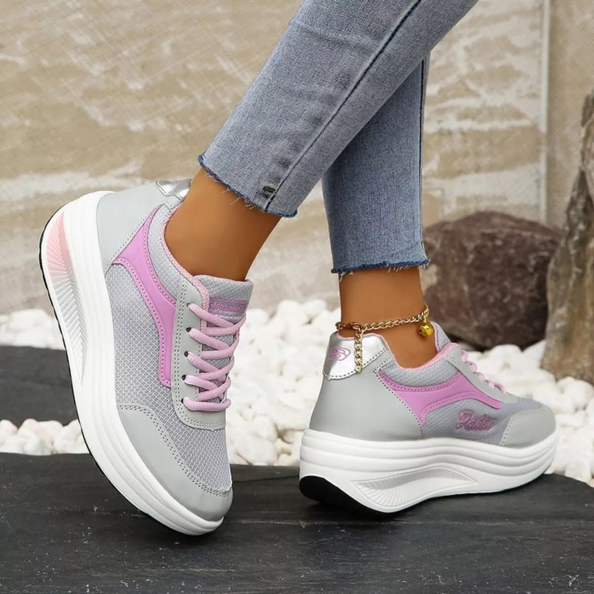 Round Toe Platform Athletic - Lilixa.store