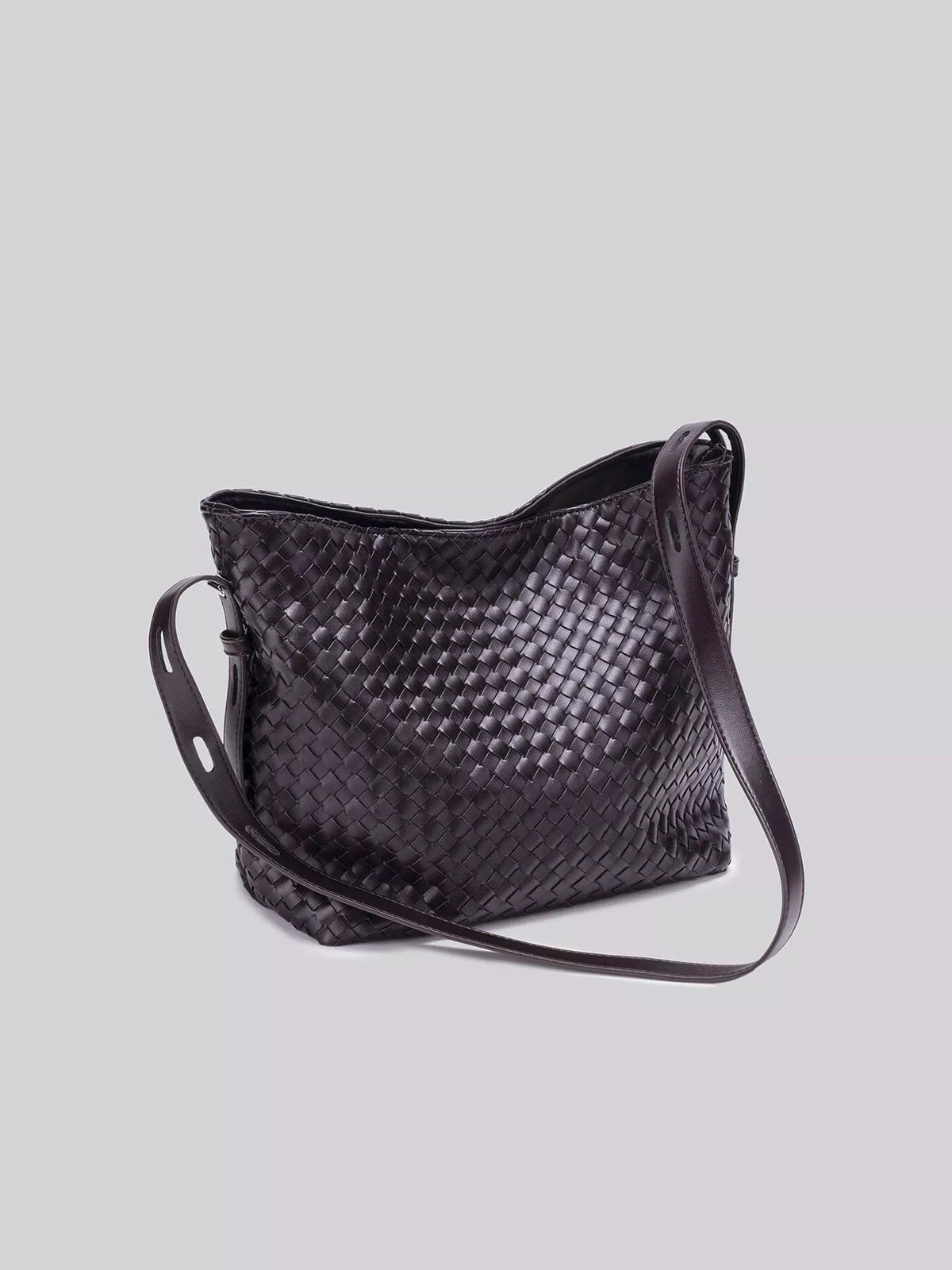 Woven Leather Hobo Shoulder Bag