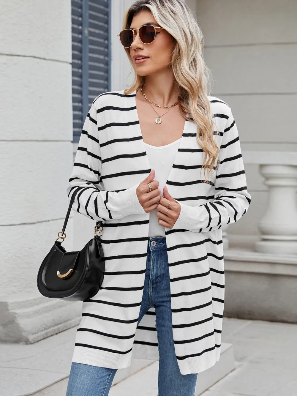Open Front Long Sleeve Cardigan - Lilixa.store