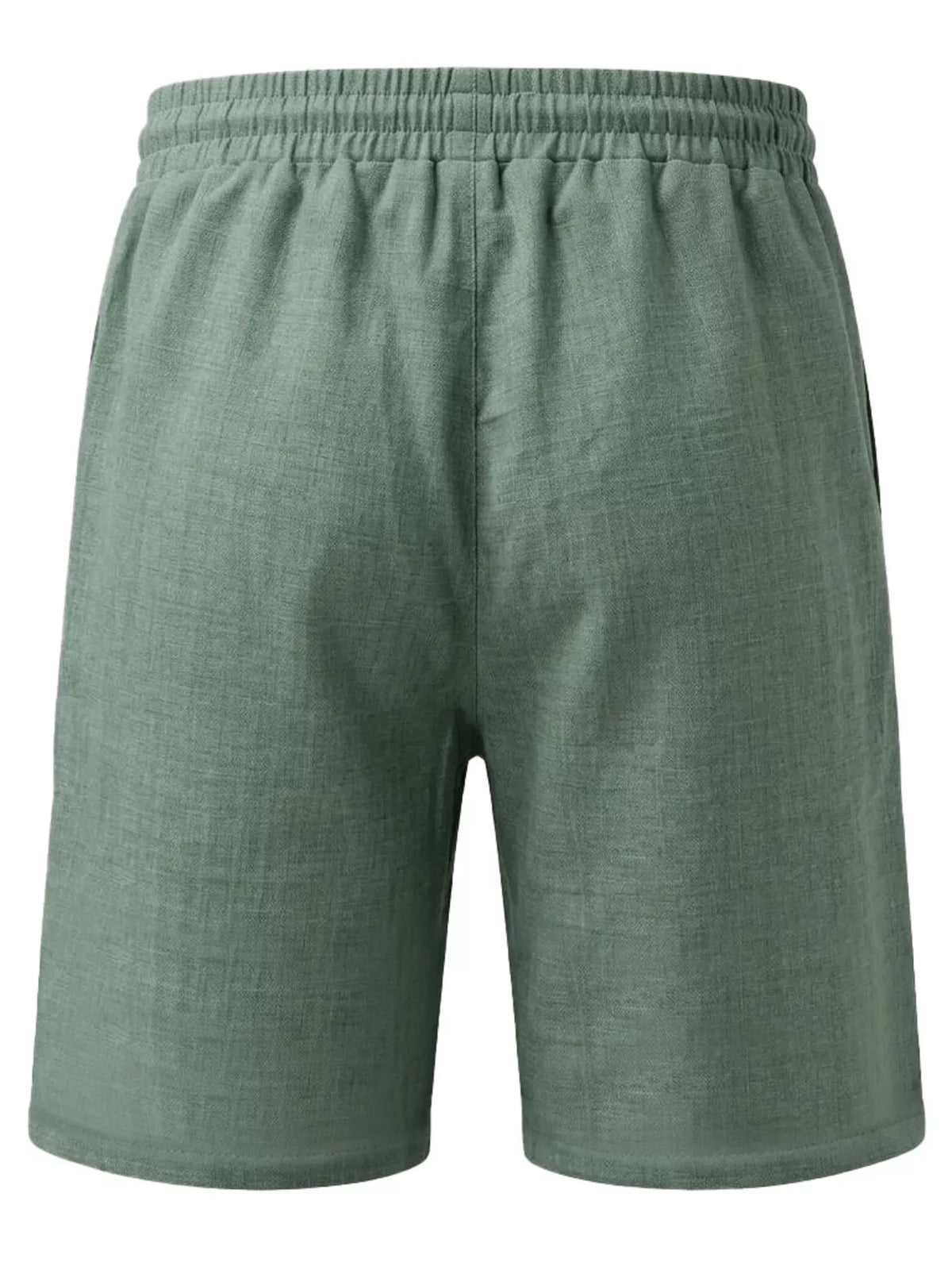 Men's Full Size Linen Blend Drawstring Shorts Plus Size - Lilixa.store