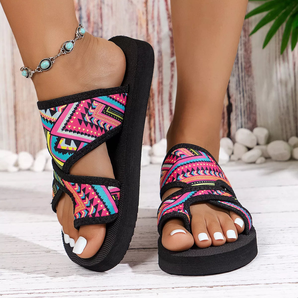 Toe Loop Flats Sandals - Lilixa.store