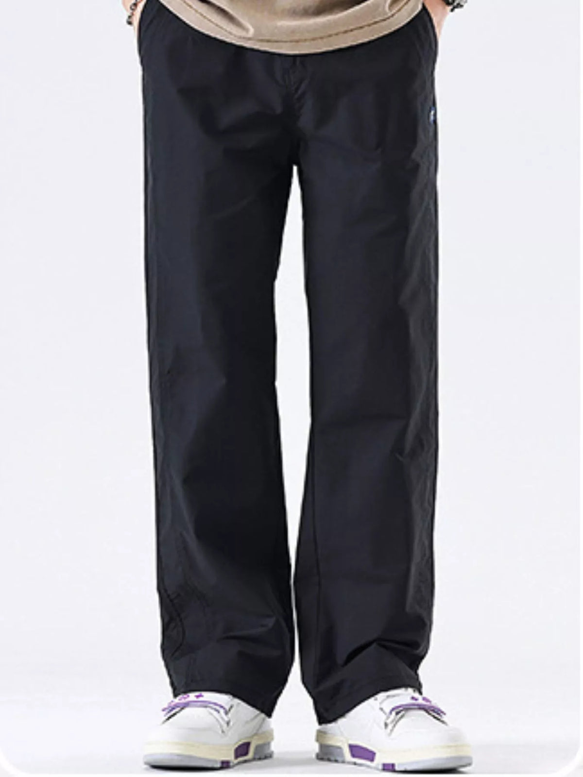 Men's Full Size Wide Leg Pants Plus Size in Black