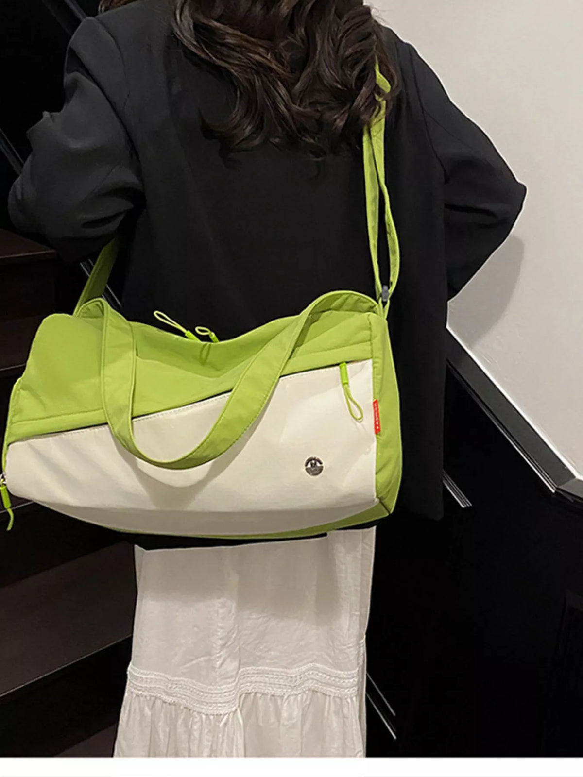 Color Block Travel Bag in Green, view 3