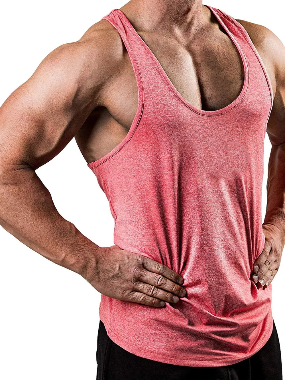 Men's Plus Size Round Neck Racerback Tank - Lilixa.store