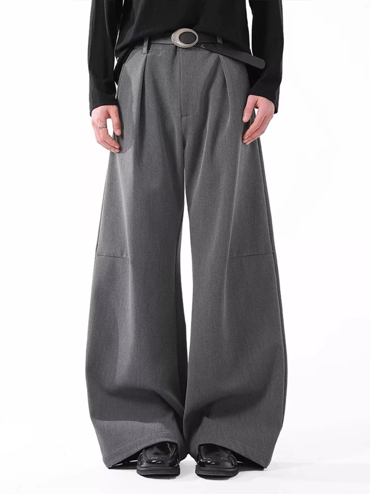 Men's Wide Leg Pants in Dark Gray