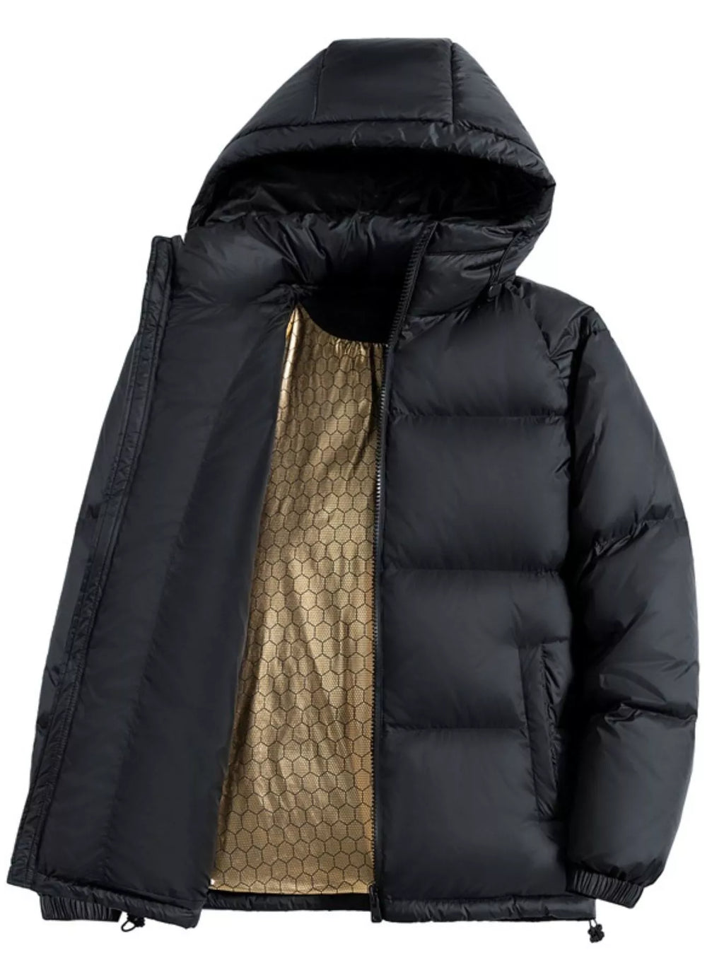 Men's Full Size Warm Padded Hooded Puffer Jacket Plus Size, view 4