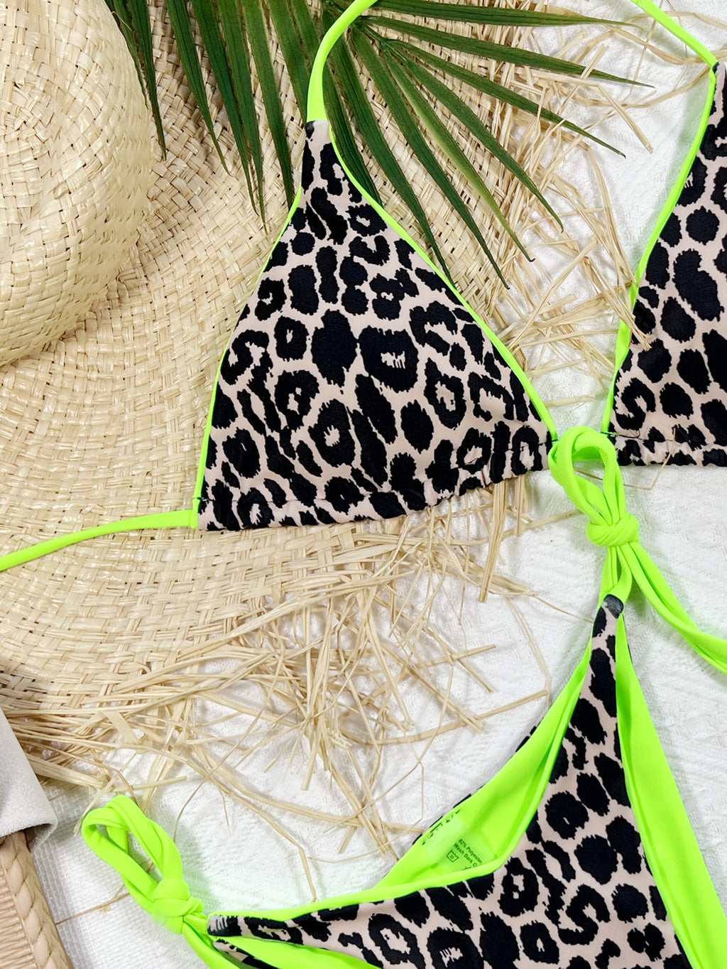 Leopard Print Halter Neck Tie Side Bikini Set - Lilixa.store