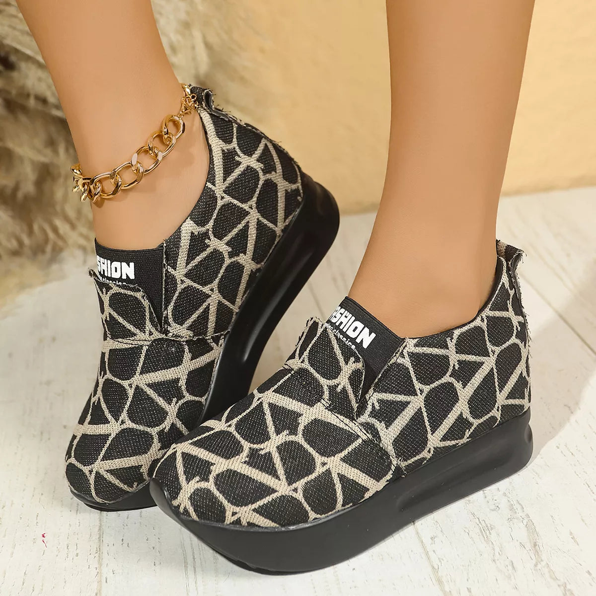 Round Toe Platform Slip-Ons - Lilixa.store