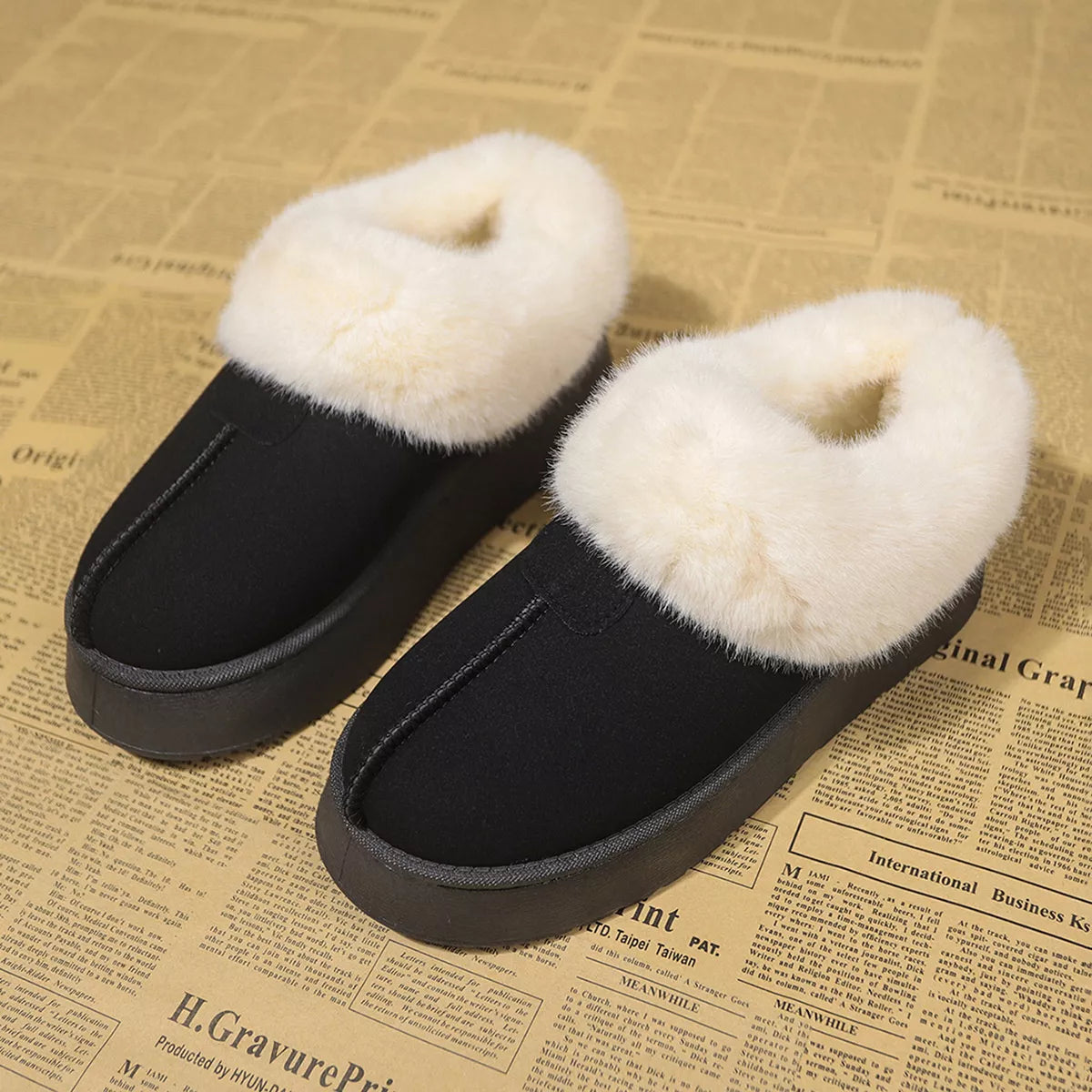 Fuzzy Trim Platform Boots, view 14