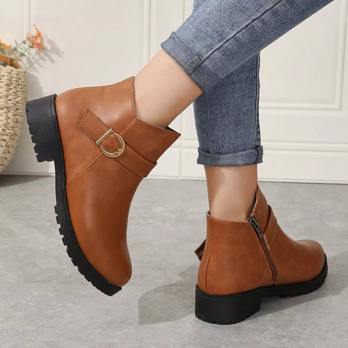 Buckle Accent Ankle Boots, view 5