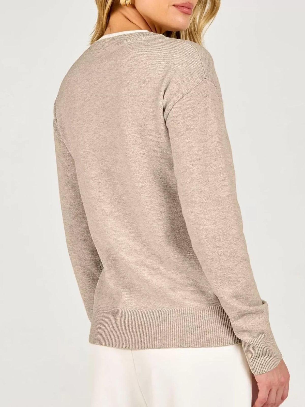 Long Sleeve Dropped Shoulder Sweater