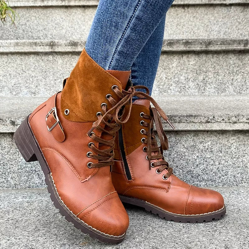 Lace-Up Block Heels Boots, view 6
