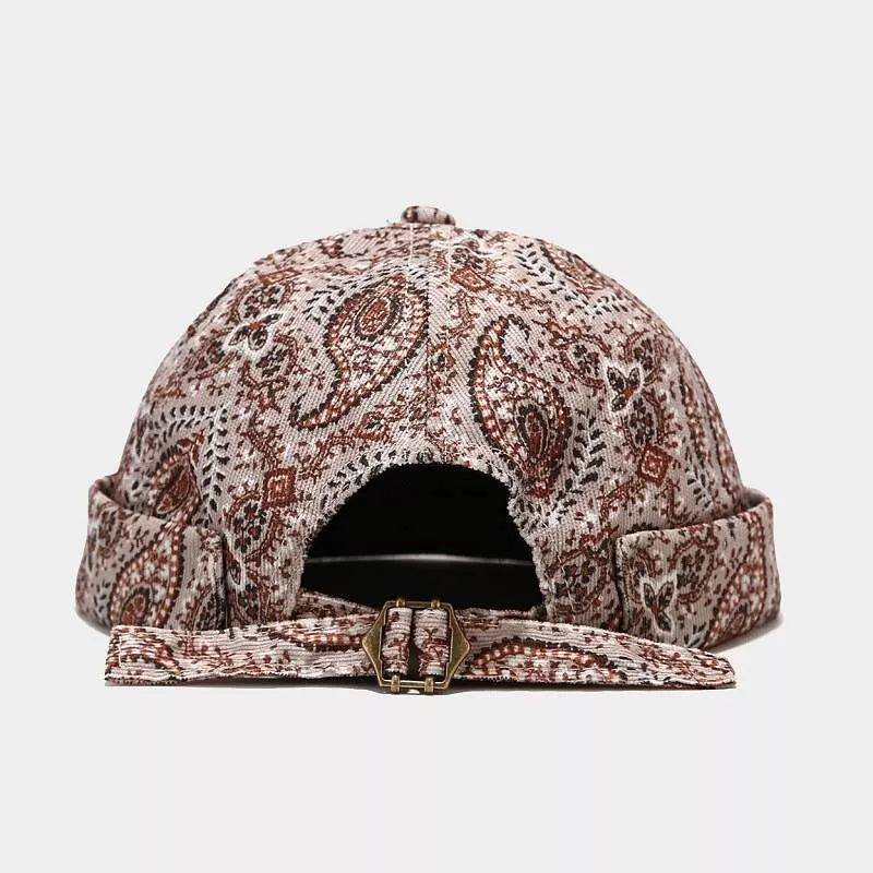 Vintage Paisley Print Brimless Hat - Lilixa.store