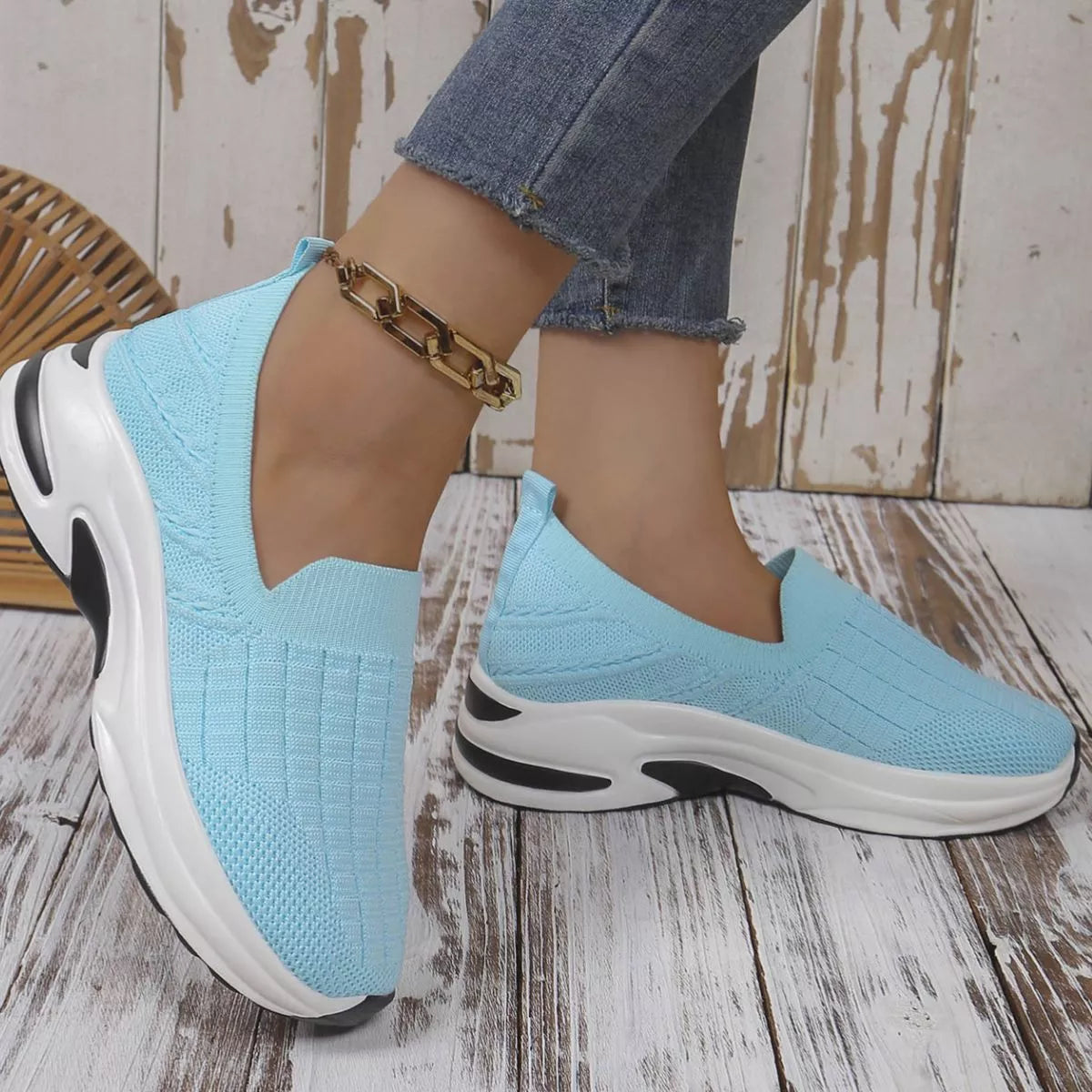 Round Toe Mesh Slip-Ons, view 6