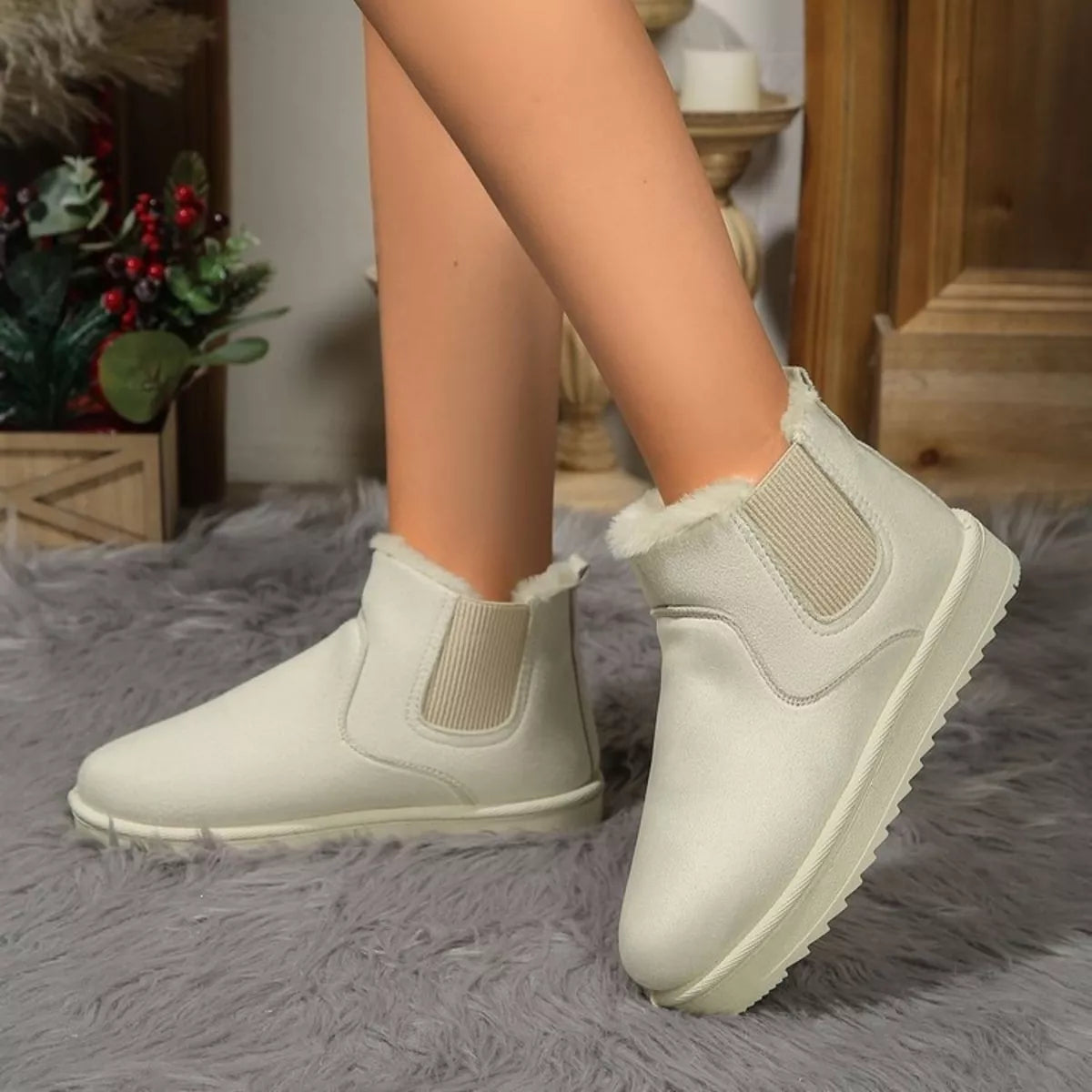 Plush Lined Slip-On Chelsea Winter Boots, view 6
