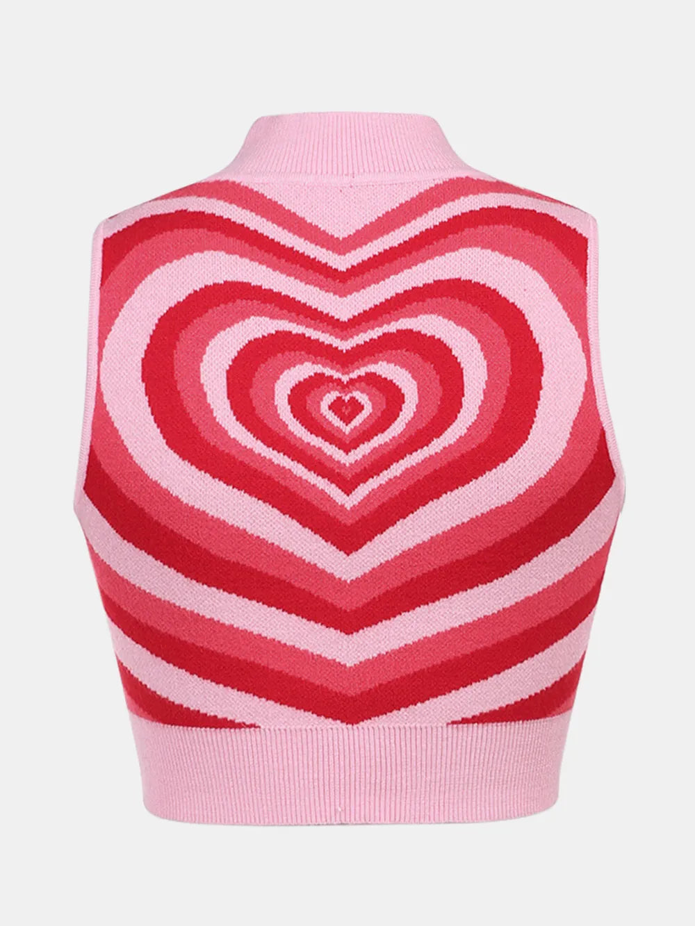 Heart Mock Neck Sweater Vest, view 3