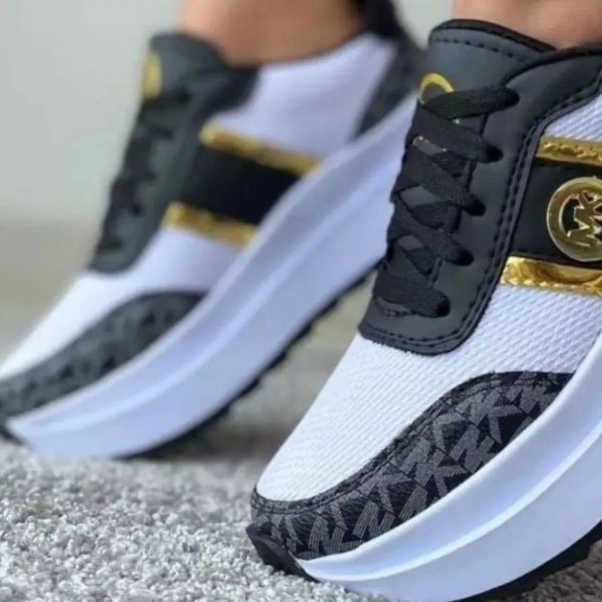 Round Toe Platform Sneakers - Lilixa.store