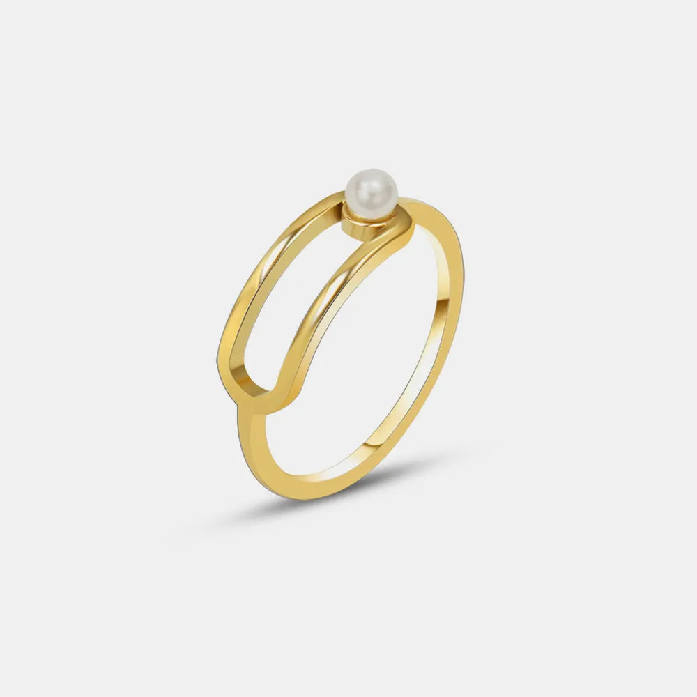 Synthetic Pearl Titanium Steel Ring – image 1 | Lilixa Trending Jewelry