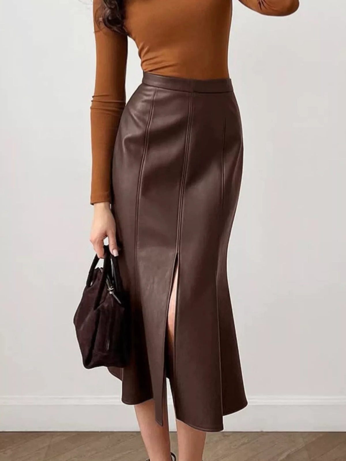 Slit Mermaid Midi Skirt - Lilixa.store