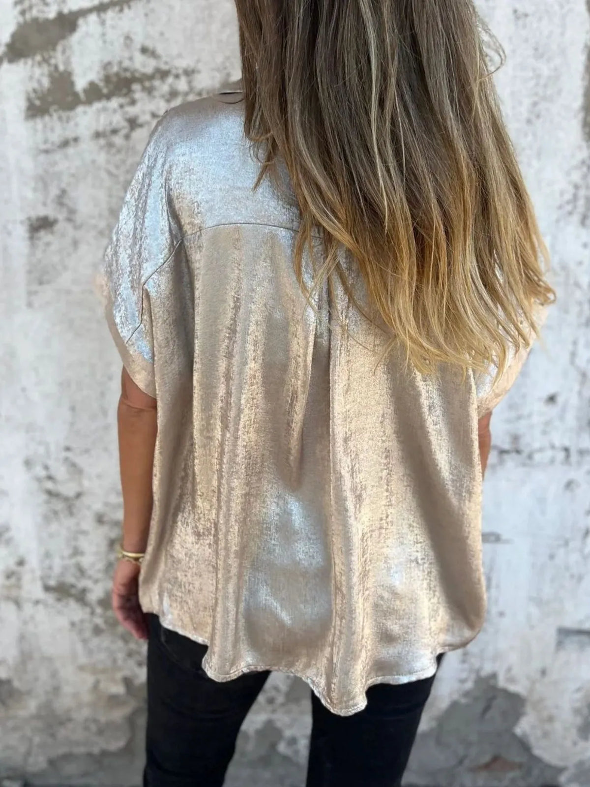 Full Size Collared Neck Short Sleeve Shirt Plus Size - Lilixa.store