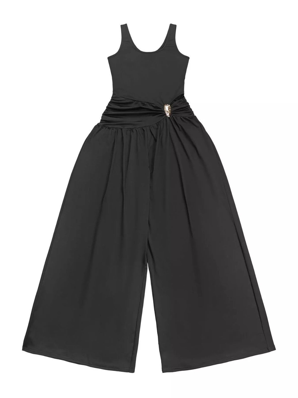 Cutout Detail Sleeveless Wide-Leg Jumpsuit, view 4