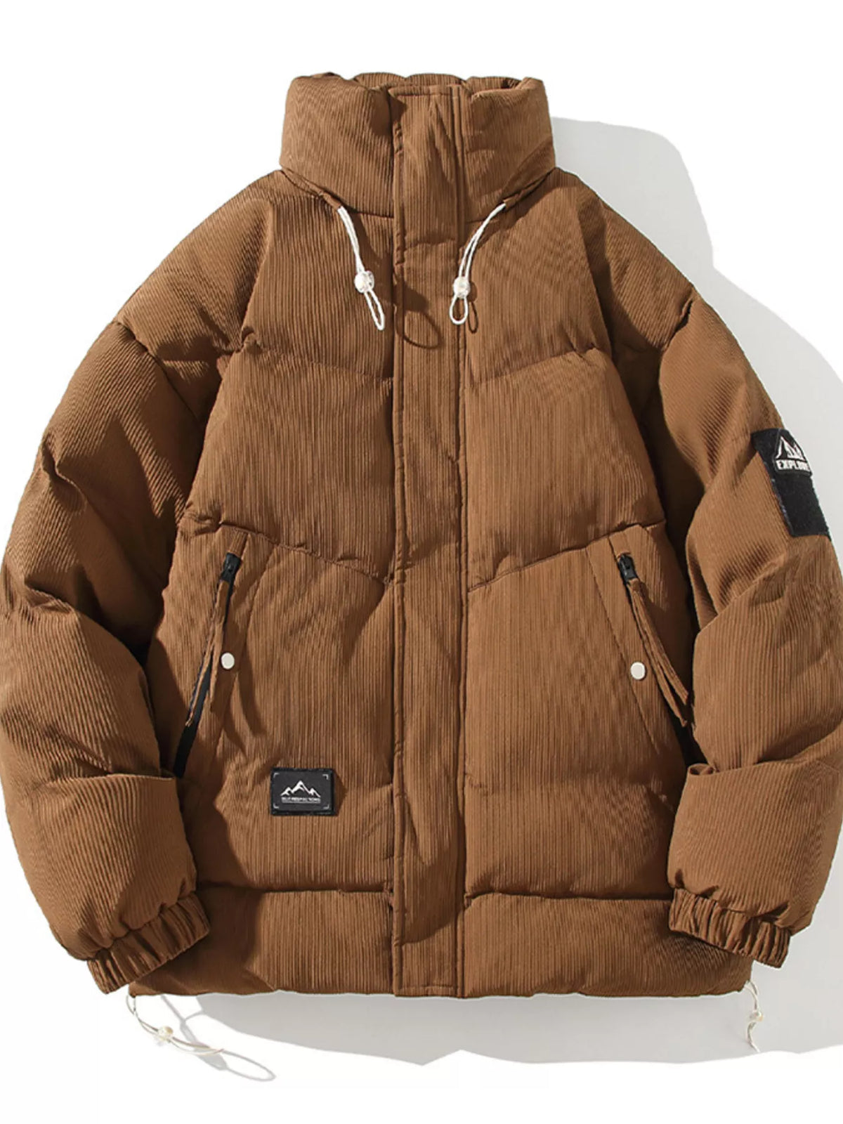 Men's Plus Size Zip Up Long Sleeve Puffer Jacket - Lilixa.store