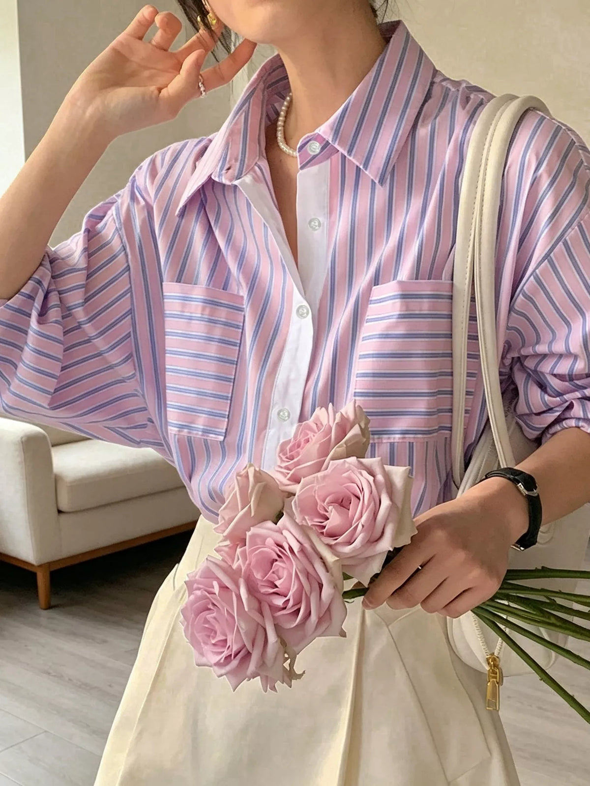 Striped Button-Down Shirt, view 7