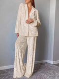 Velvet Long Sleeve Top and Pants Lounge Set - Lilixa.store