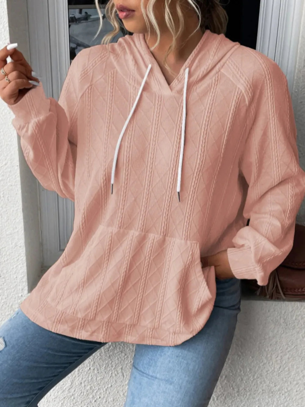 Full Size Drawstring Long Sleeve Hoodie - Lilixa.store