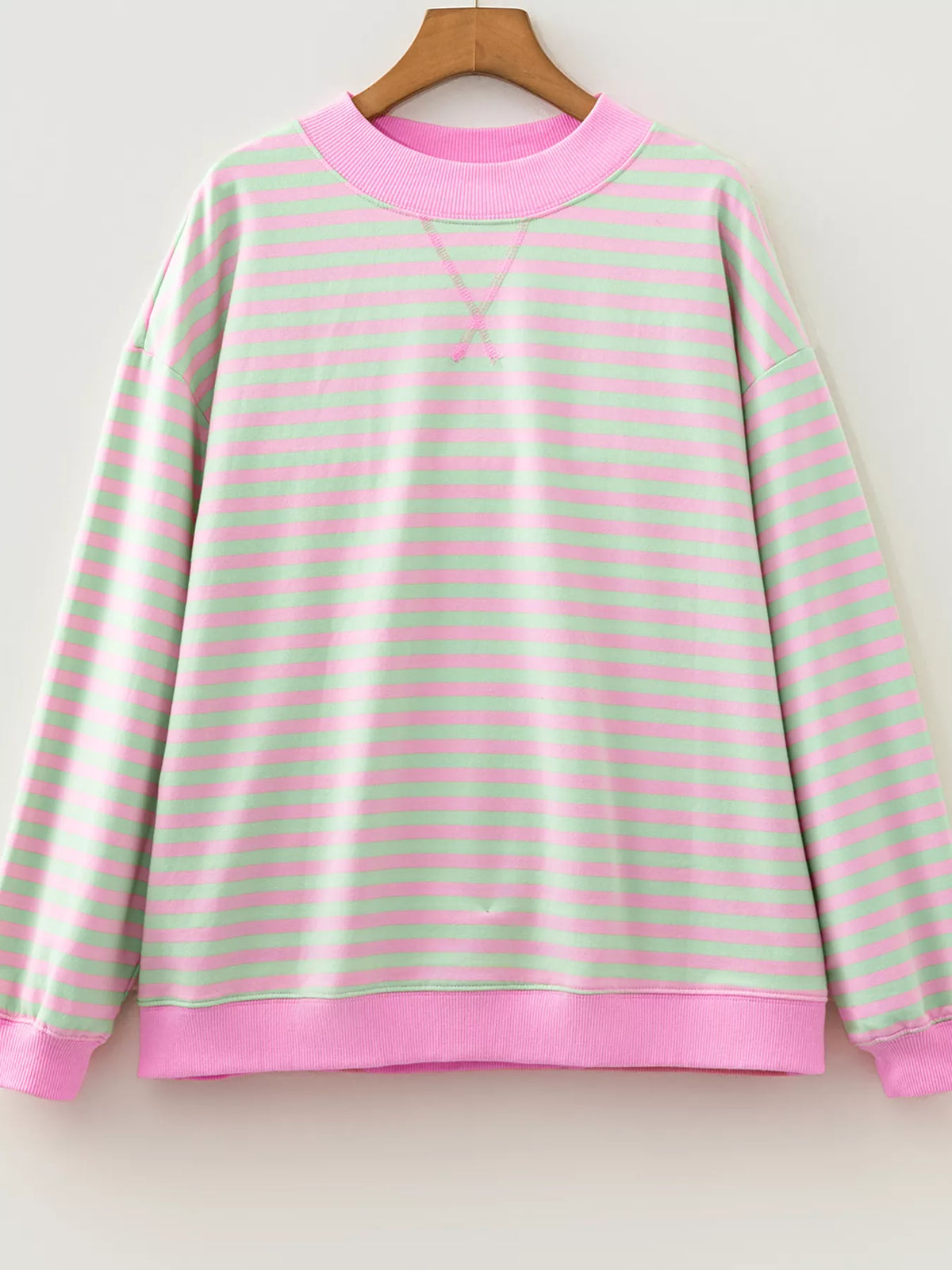 Striped Round Neck Long Sleeve Sweatshirt