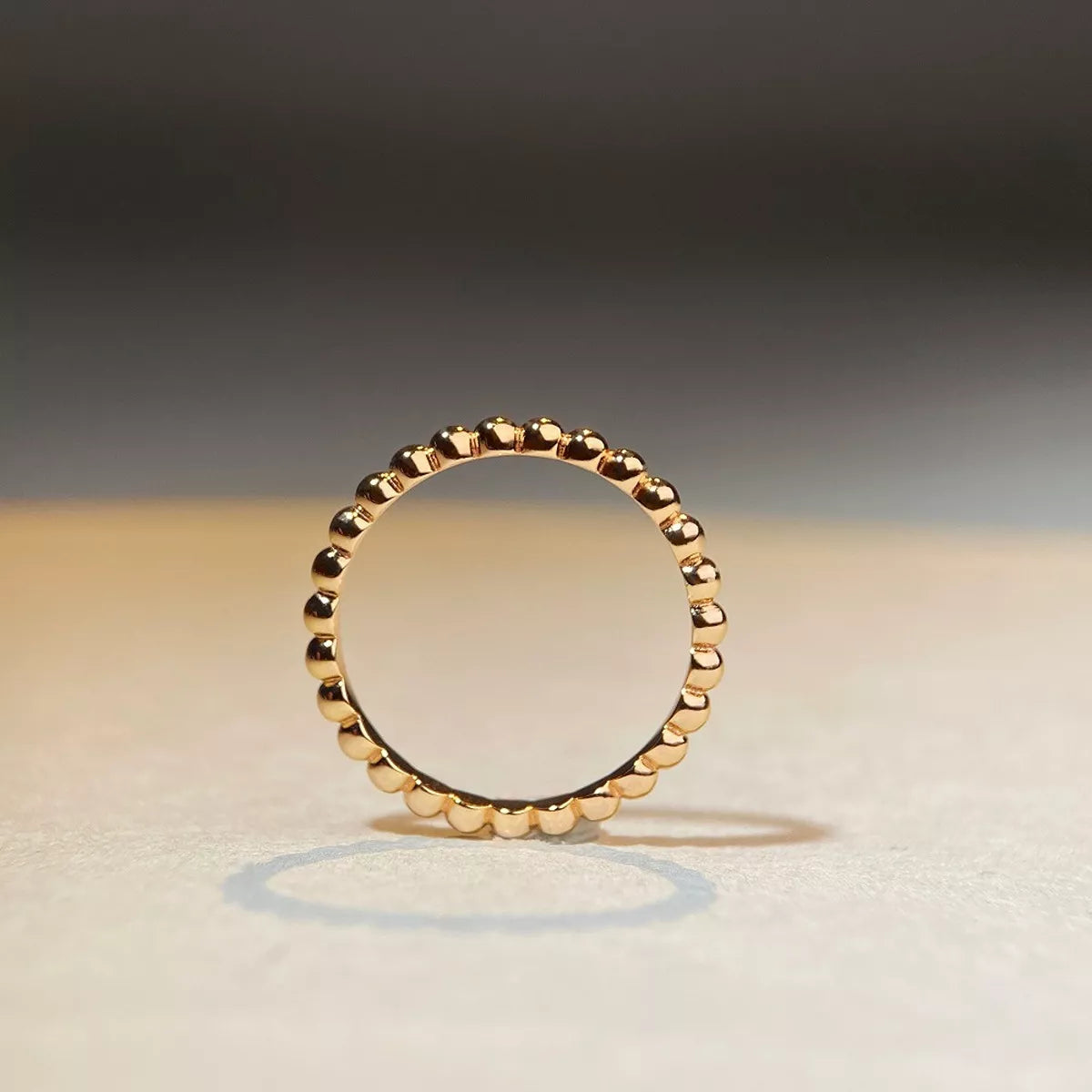 18K Gold-Plated 925 Sterling Silver Bead Ring - Lilixa.store