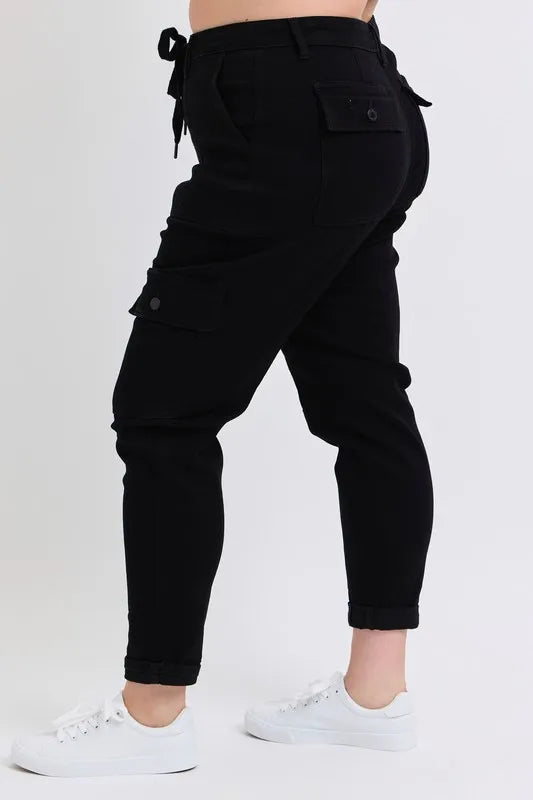 Judy Blue Full Size High Waist Cargo Cuffed Jogger Plus Size - Lilixa.store