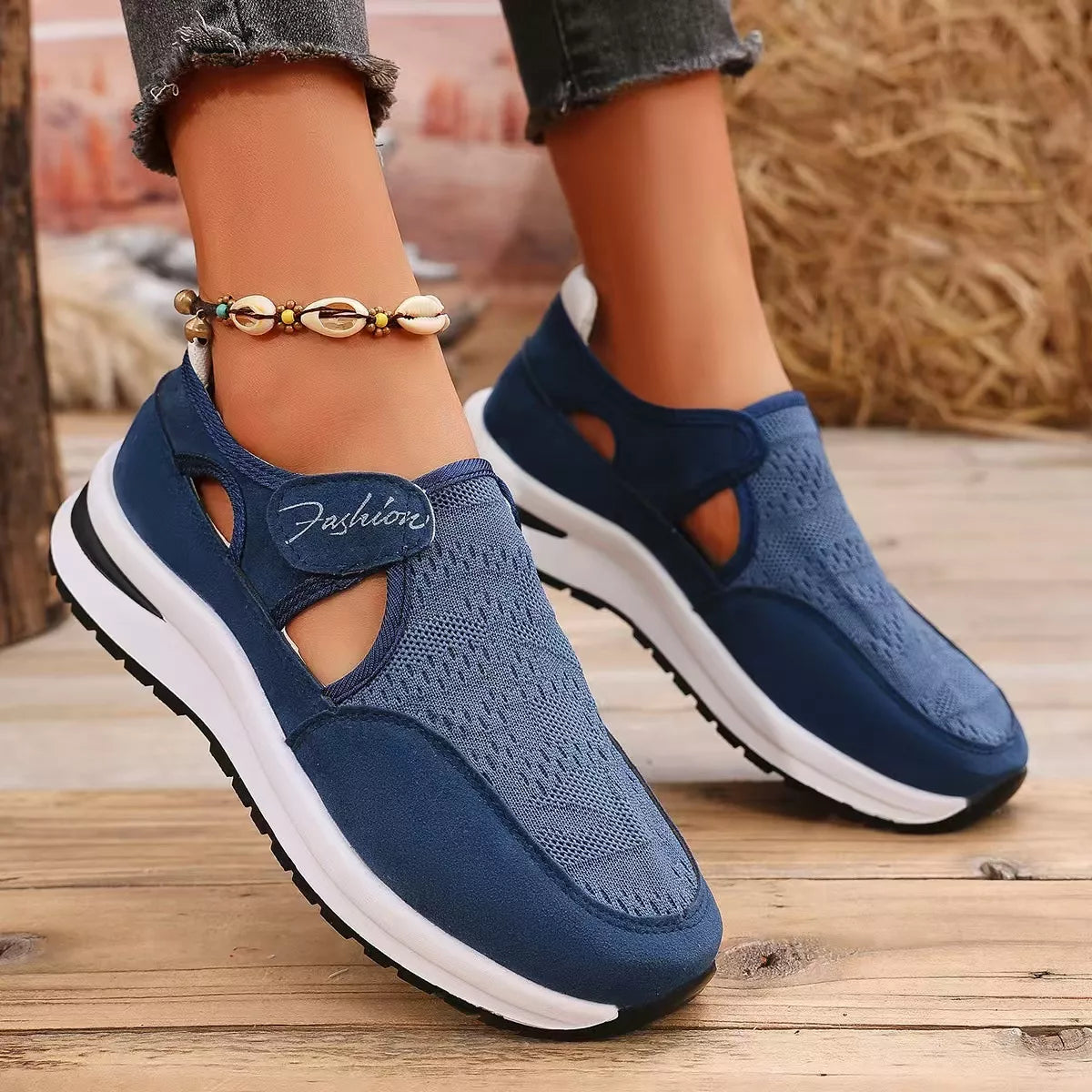 Breathable Mesh Velcro Shoes - Lilixa.store