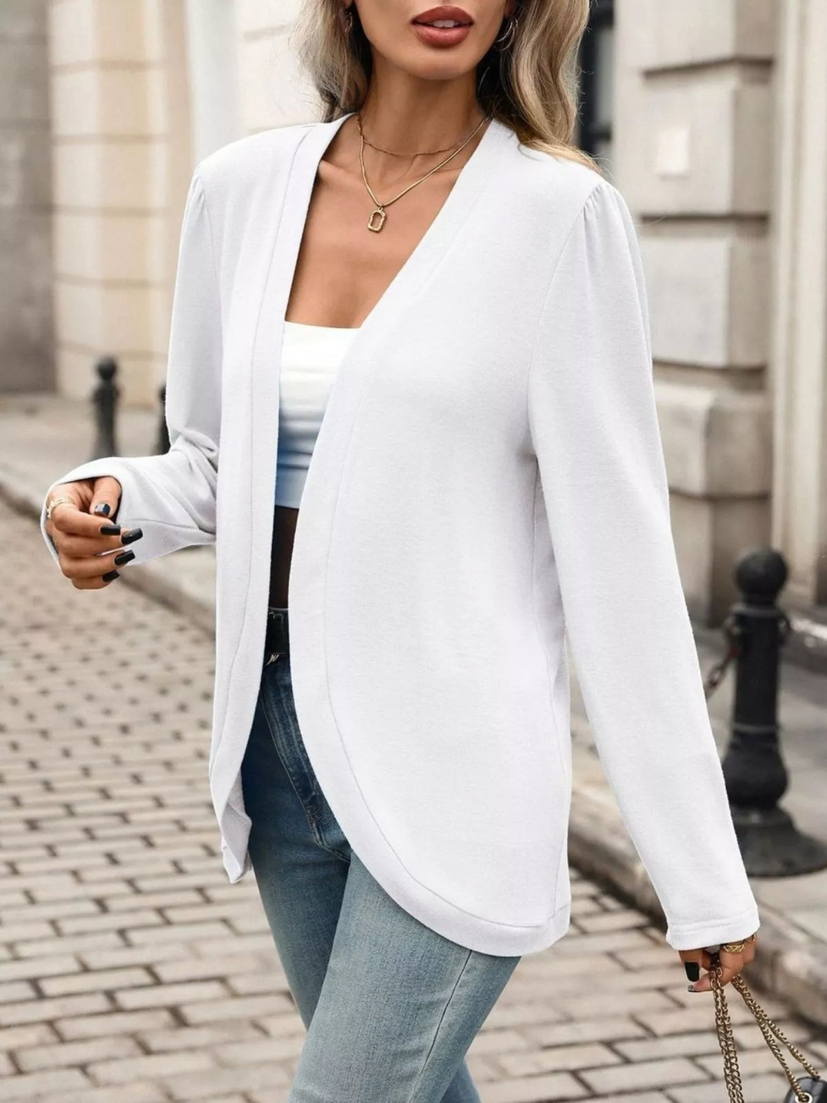Open Front Long Sleeve Cardigan - Lilixa.store