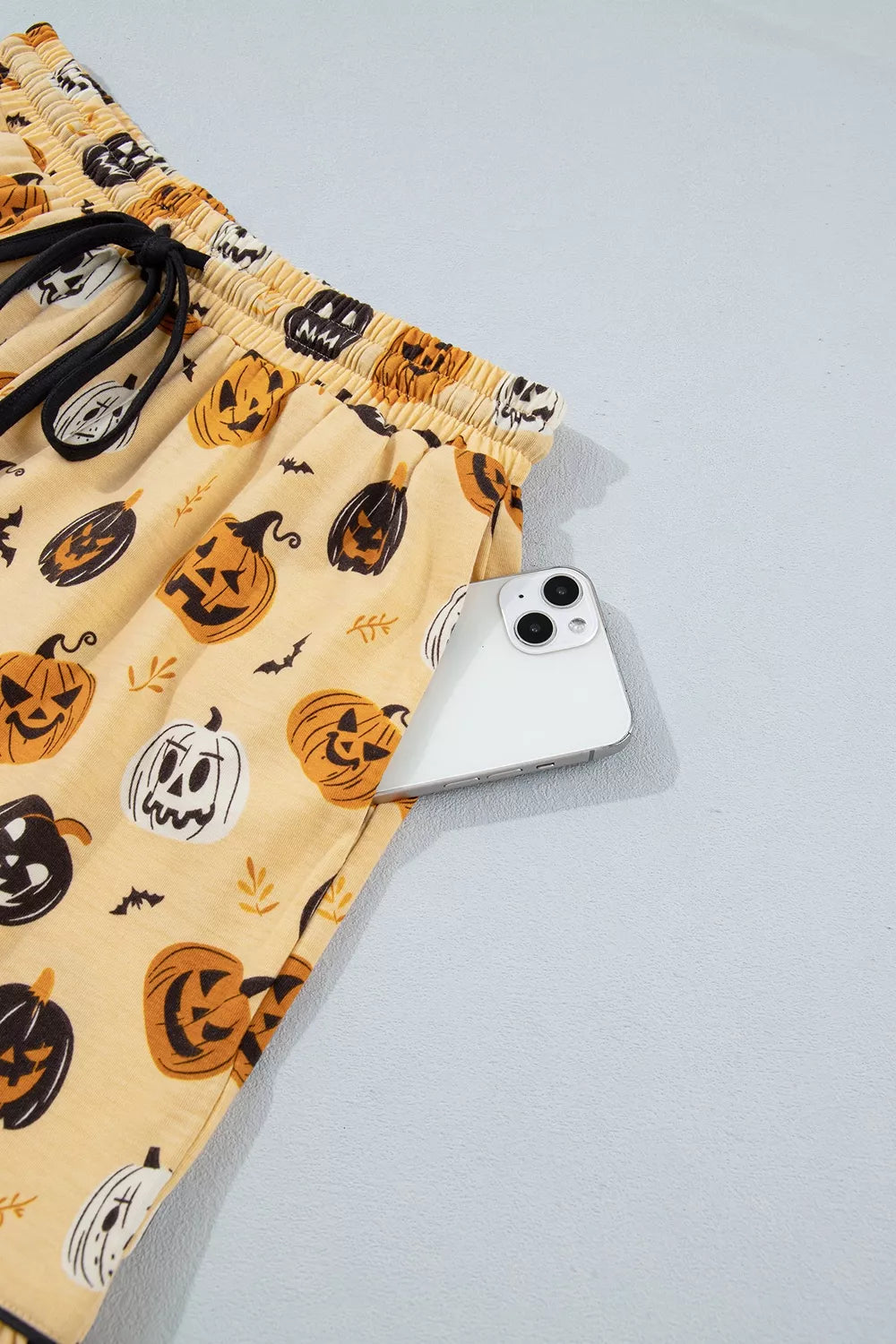 Halloween Pumpkin Print Long Sleeve Two Piece Lounge Set - Lilixa.store