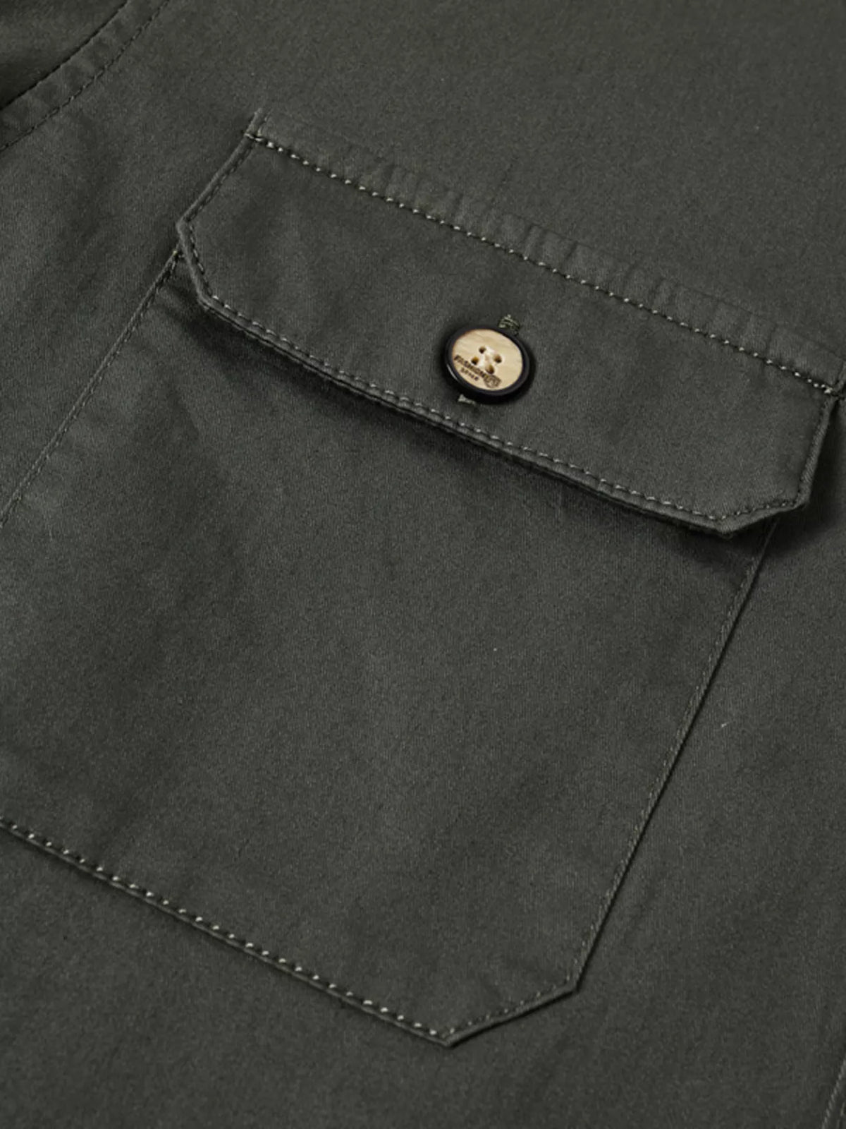 Men's Plus Size Casual Long Sleeve Shirt with Dual Chest Pockets, view 2