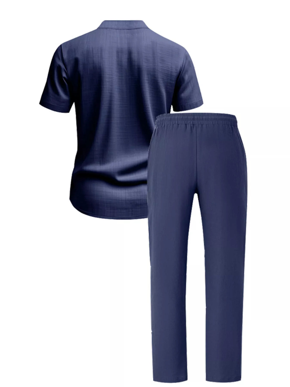 Men's Full Size Casual Button Up Short Sleeve Shirt and Pants Set Plus Size - Lilixa.store