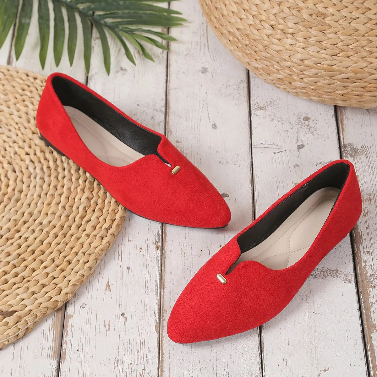 Point Toe Flats Slip-Ons, view 3