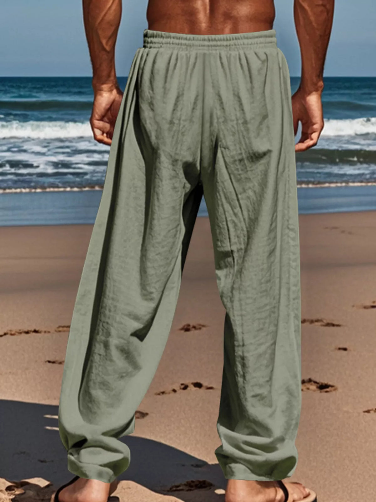 Men's Full Size Drawstring Wide Leg Pants Plus Size