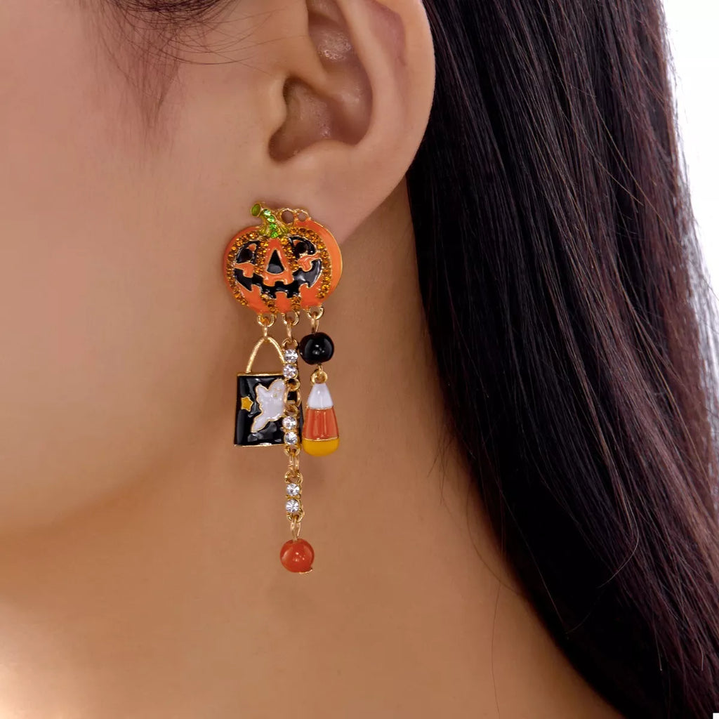 Halloween Pumpkin Drop Earrings - Lilixa.store