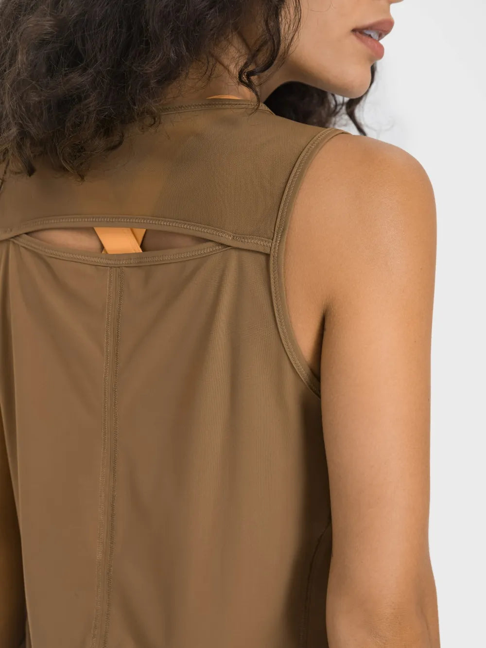 Millennia Cutout Back Round Neck Active Tank - Lilixa.store
