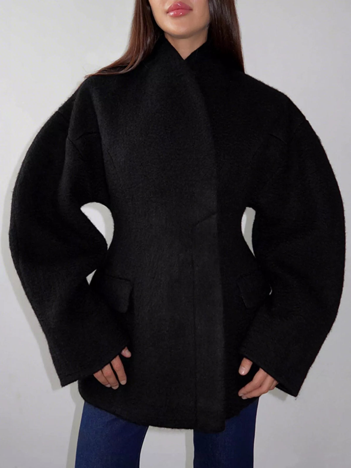 Wool-Blend Leg-of-Mutton Sleeves Outerwear, view 11