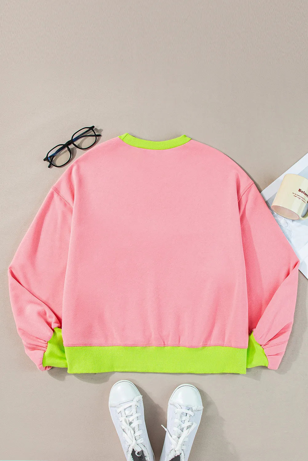 Letter Graphic Round Neck Long Sleeve Sweatshirt - Lilixa.store