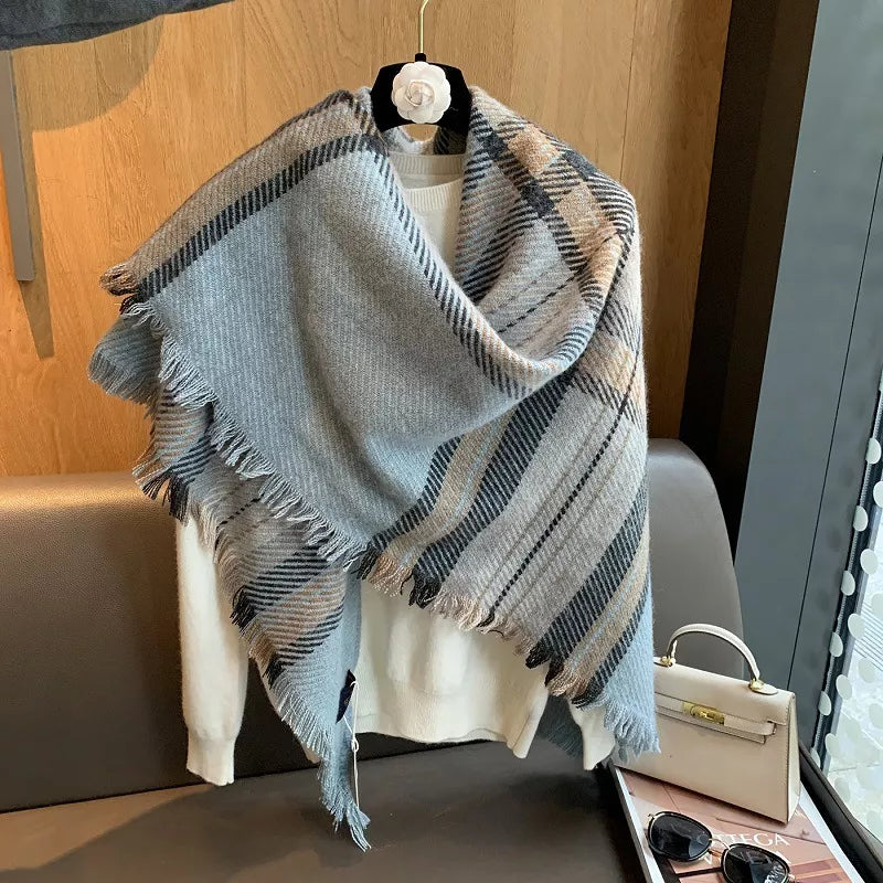 Raw Hem Plaid Scarf - Lilixa.store